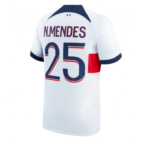 Moški Nogometni dresi Paris Saint-Germain Nuno Mendes #25 Gostujoči 2023-24 Kratek Rokav